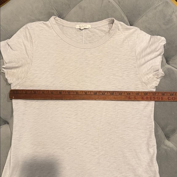 Rag & Bone Soft Heather Gray Blue Short Sleeve Slub Cotton Pima Tee Size Small - Picture 10 of 11